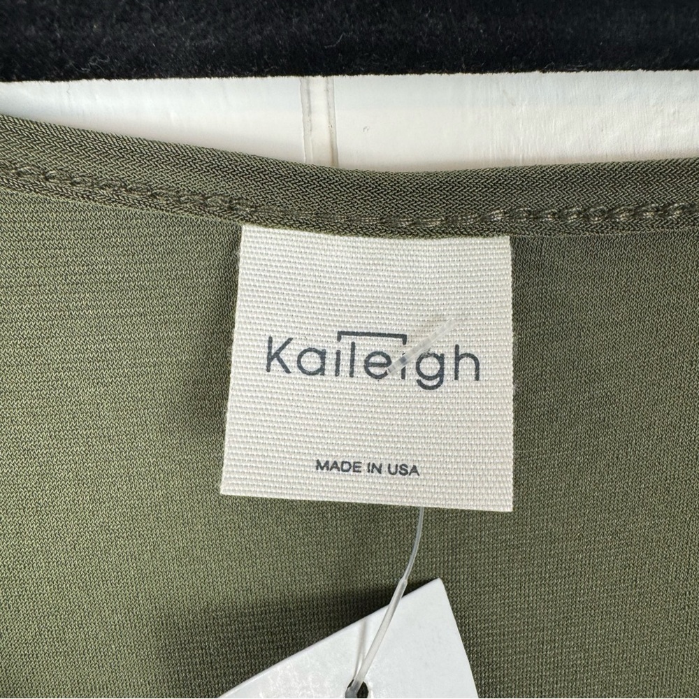 Kaileigh Lexy Olive Green Knit Wide Leg Jumpsuit Spaghetti Strap M - Picture 3 of 8